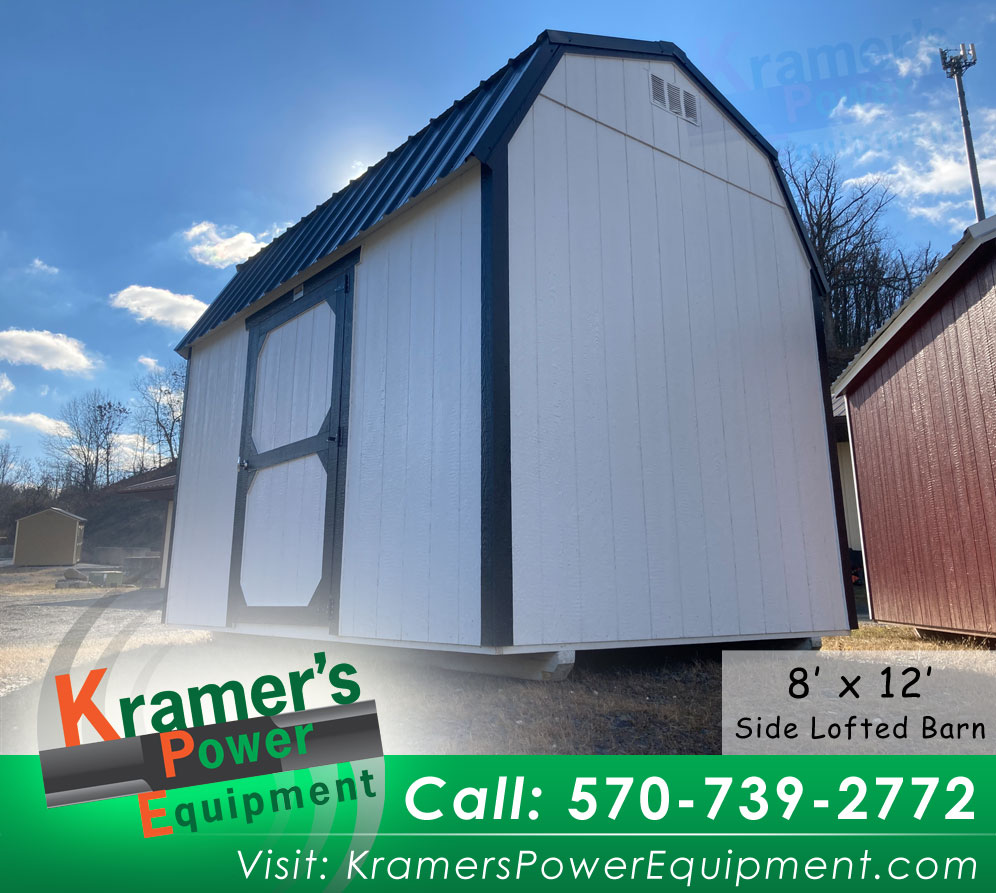 White Side Lofted Barn 8x12 Shed