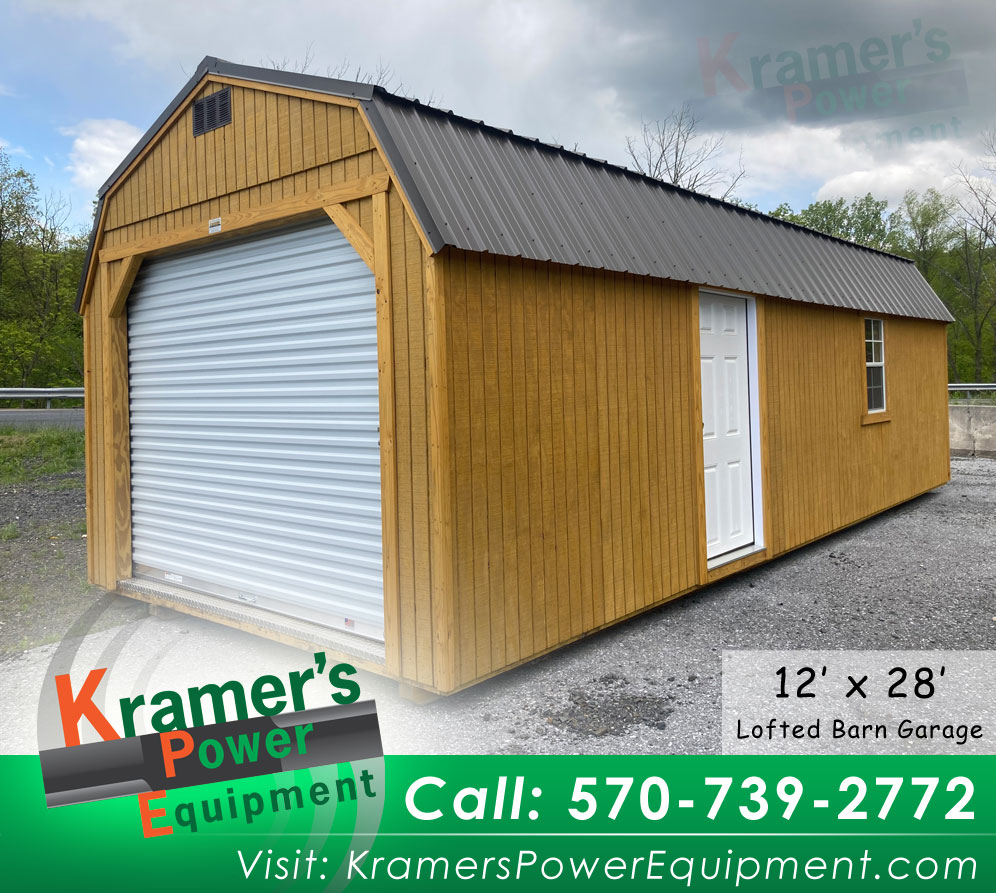 Garage Shed with Roll Up Door (12'x28')