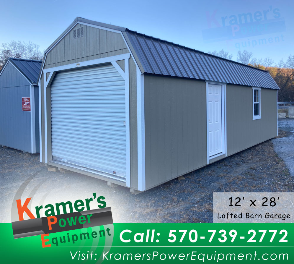 Shed With Roll Up Garage Door (12'x28')