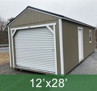 12x28 Garage Shed Clay Utility with Windows