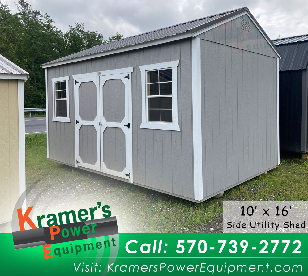 Gray Side Utility Shed (10'x16') - Price Sale Sheet