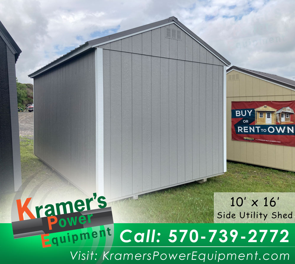 Gray Side Utility Shed (10'x16') - Price Sale Sheet