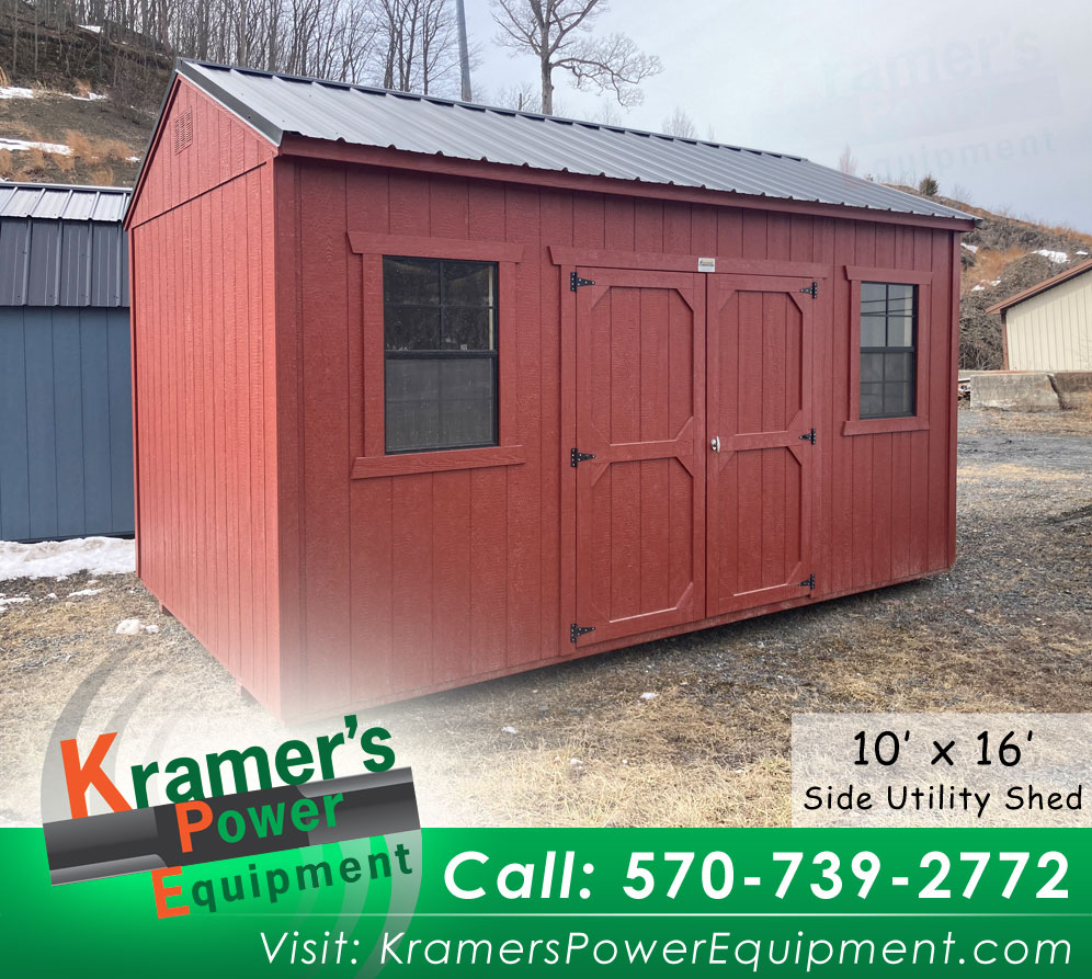Red Side Utility Shed with Windows (10'x16') - Price Sale Sheet