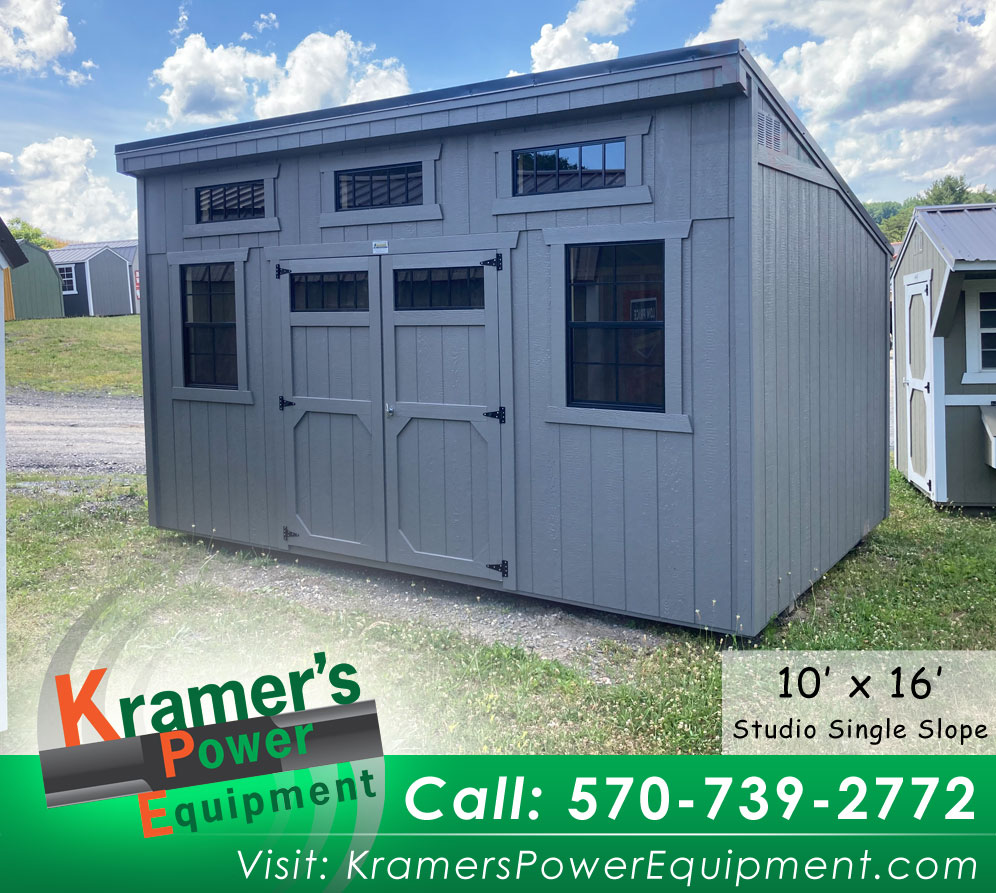 Gray Studio Single Slope Shed (10'x16') - Price Sale Sheet