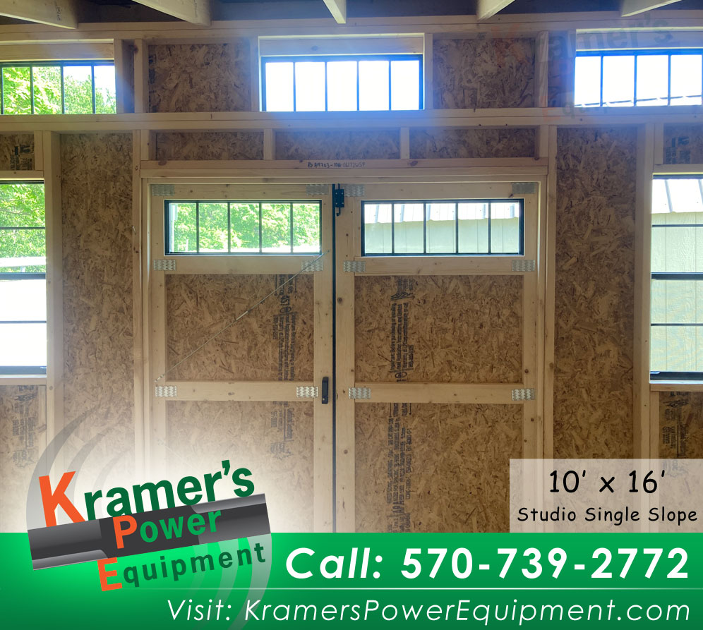 Windows in Studio Single Slope Shed (10'x16') - Price Sale Sheet