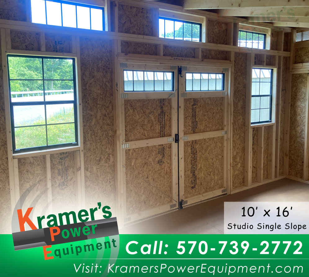 Studio Single Slope Shed (10'x16') - Price Sale Sheet