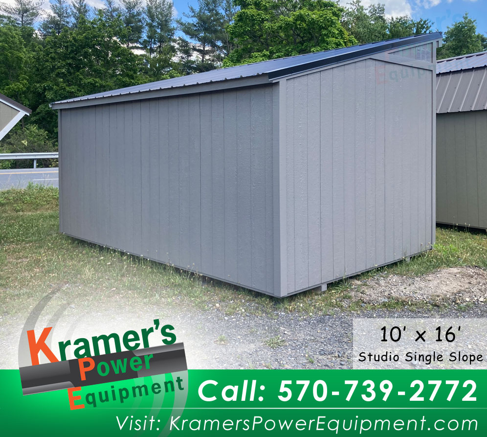 Gray Studio Single Slope Shed (10'x16') - Price Sale Sheet