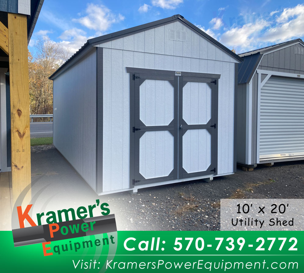 Long White Utility Shed (10'x20') - Price Sale Sheet