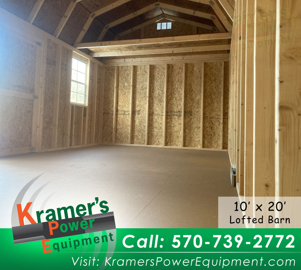 Side Lofted Barn with Windows (10'x20')