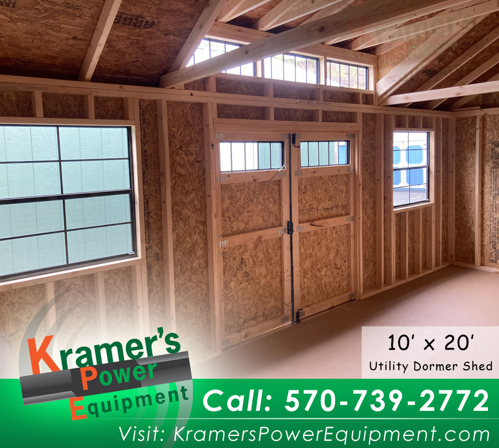 White Dormer Shed with Peppercorn Doors (10'x20') - Price Sale Sheet