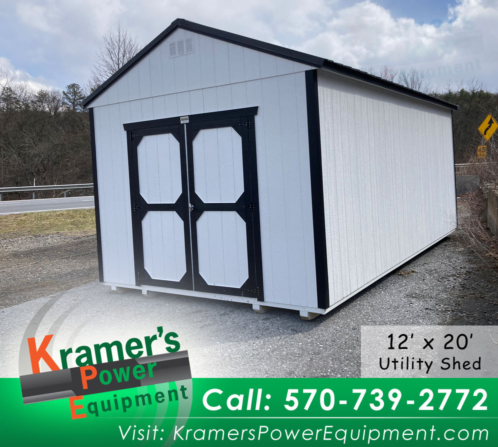 White Utility Storage Shed with a Window (12'x20')