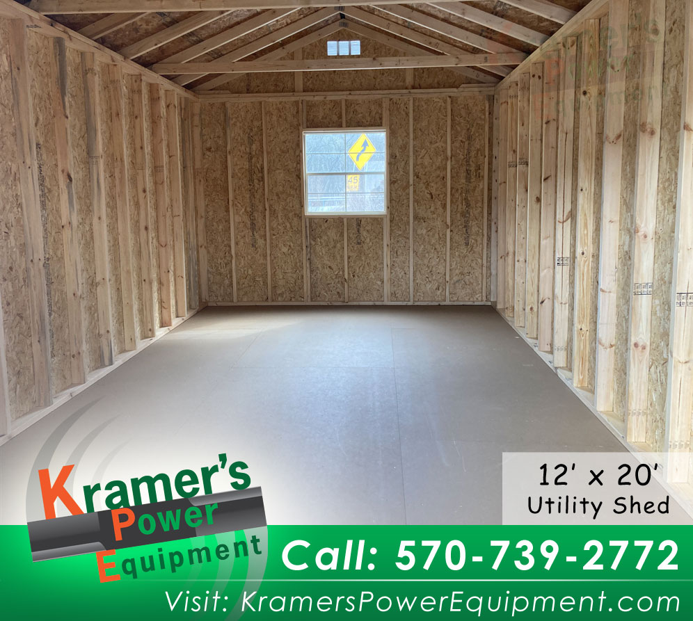 White Utility Storage Shed with a Window (12'x20')