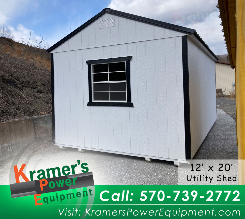 White Utility Storage Shed with a Window (12'x20')