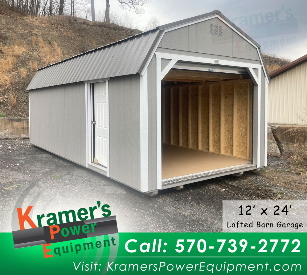 Gray Lofted Garage Shed - Price Sale Sheet