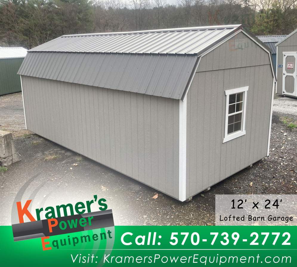 Gray Lofted Garage Shed - Price Sale Sheet