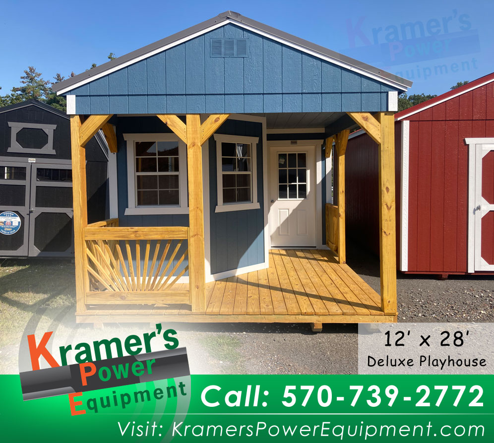 Blue 12'x28' Deluxe Playhouse Shed