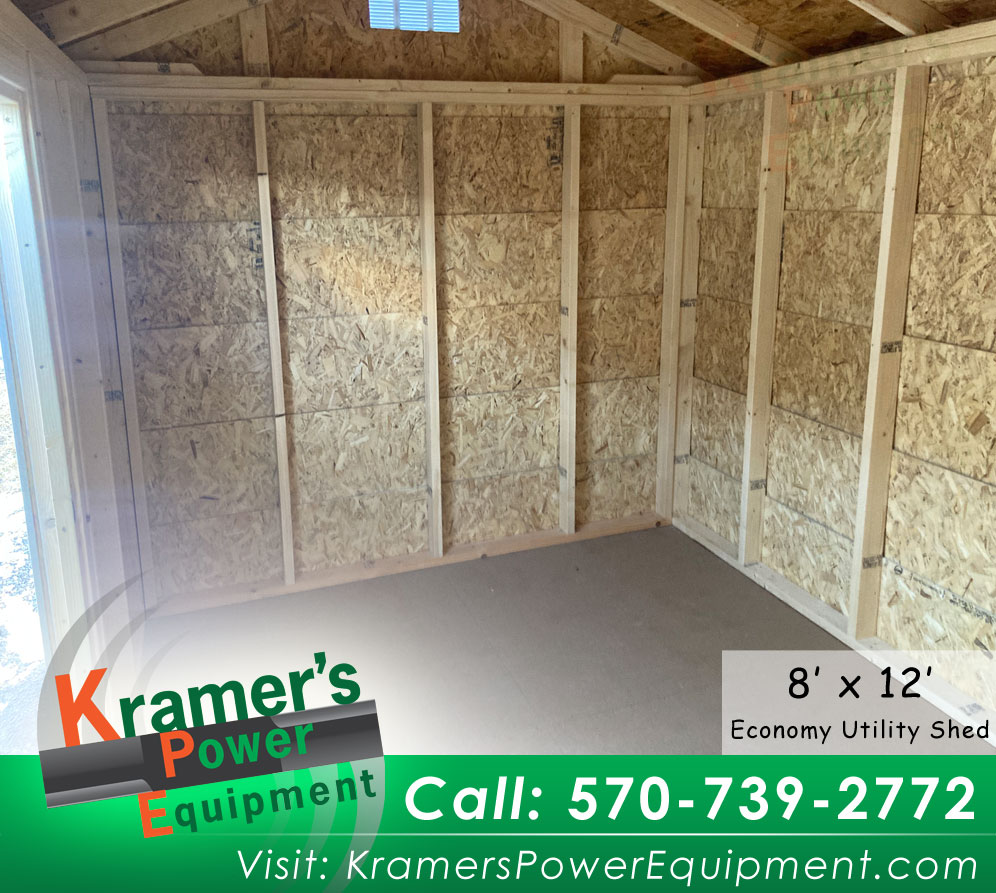 8'x12' Economy White Shed