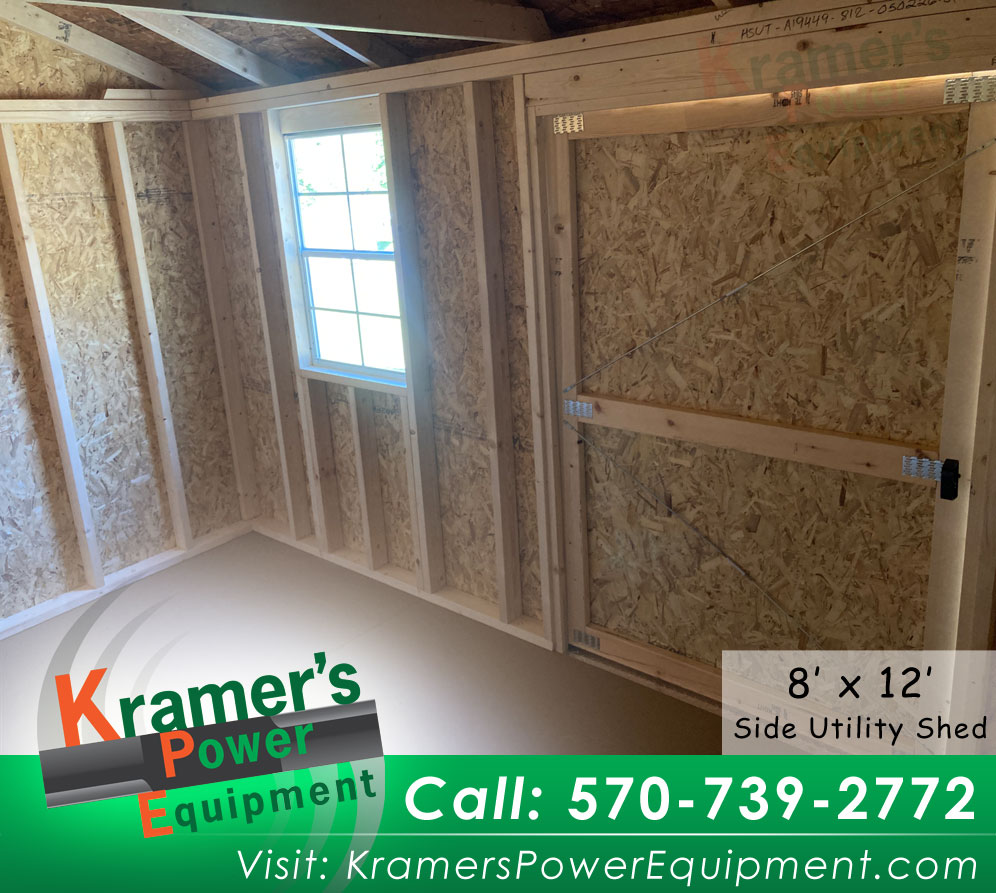 Side Utility Shed with Window (8'x12') - Price Sale Sheet
