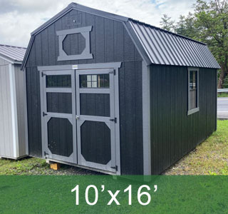 black lofted barn shed