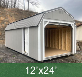 Gray Lfted Garage Shed