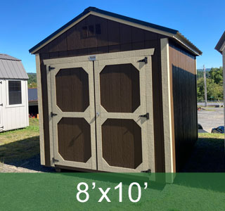 Brown Shed 8x10 with Double Doors